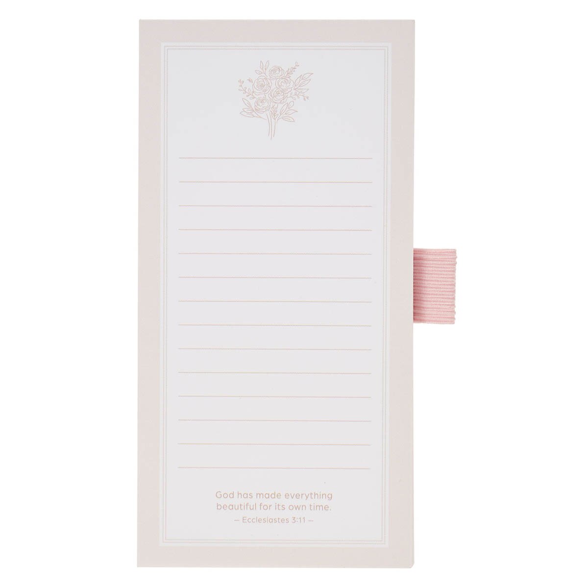 Everything Beautiful Blush Taupe Magnetic Notepad and Pen Gift Set - Ecclesiastes 3:11 by Christian Art Gifts, product view 4