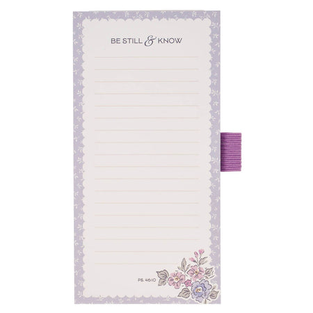 Be Still and Know Purple Trio Magnetic Notepad and Pen Gift Set - Psalm 46:10 by Christian Art Gifts, product view 4