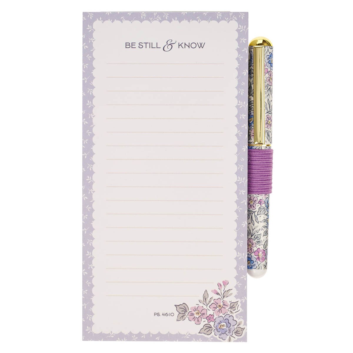 Be Still and Know Purple Trio Magnetic Notepad and Pen Gift Set - Psalm 46:10 by Christian Art Gifts, product view 5