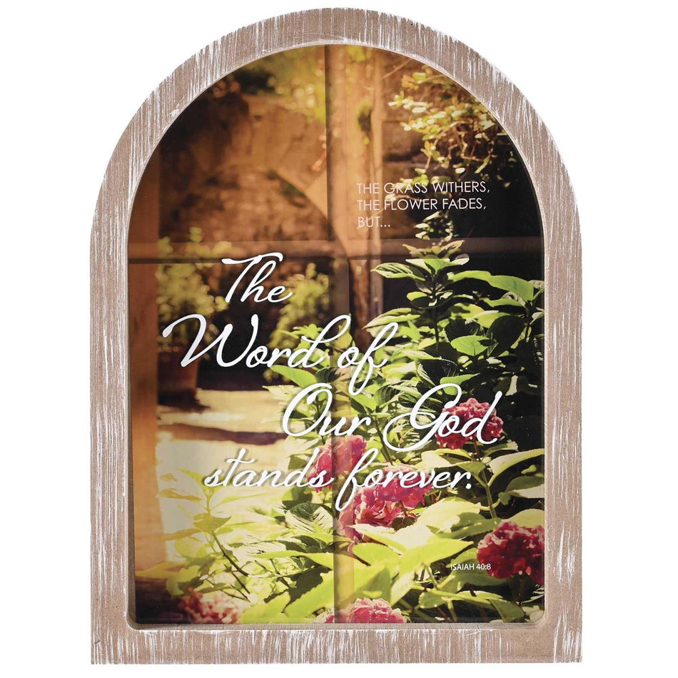 Inspirational Christian Wall Hanging Rustic Farmhouse Arched Window Wall Décor (FRMA100) by Dicksons, product view 2
