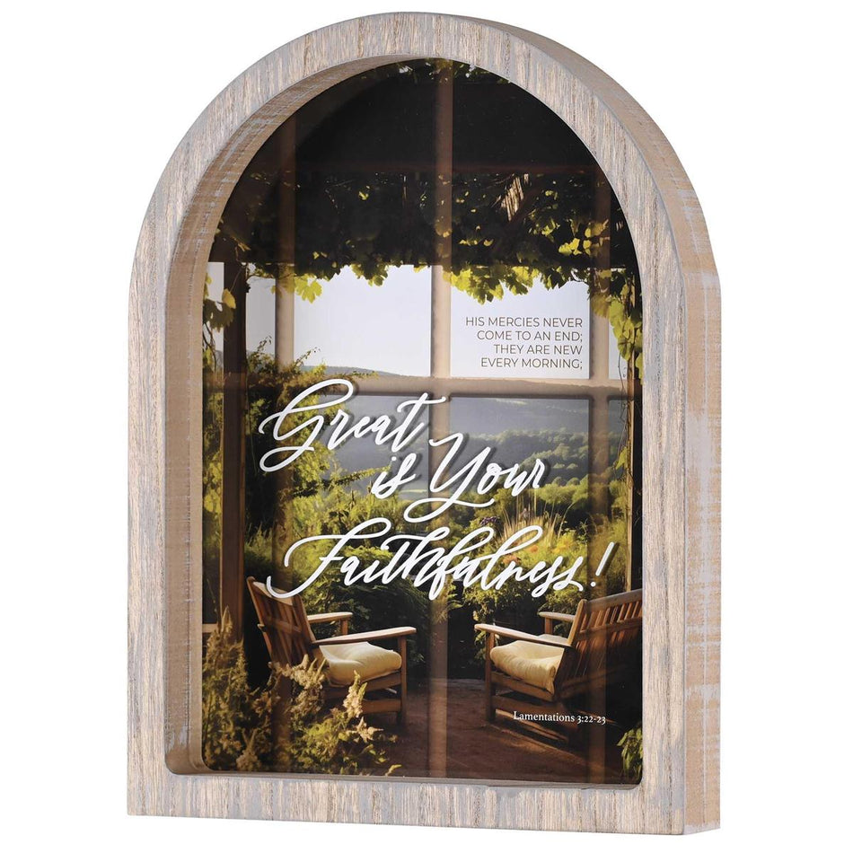 Inspirational Christian Wall Hanging Rustic Farmhouse Arched Window Wall Décor (FRMA102) by Dicksons