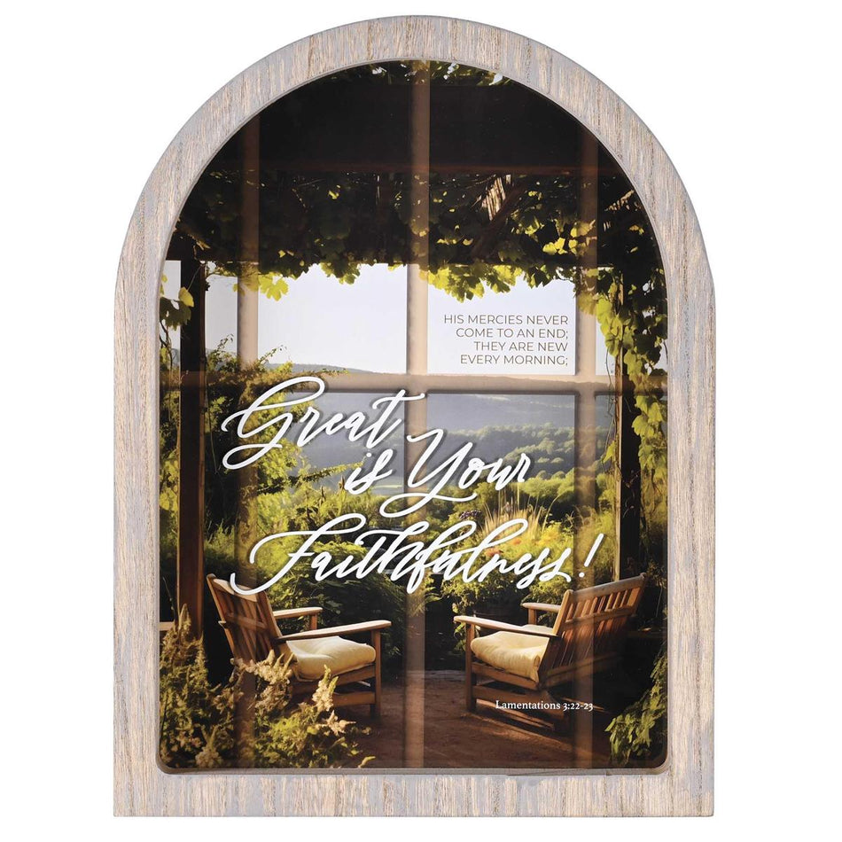Inspirational Christian Wall Hanging Rustic Farmhouse Arched Window Wall Décor (FRMA102) by Dicksons, product view 2