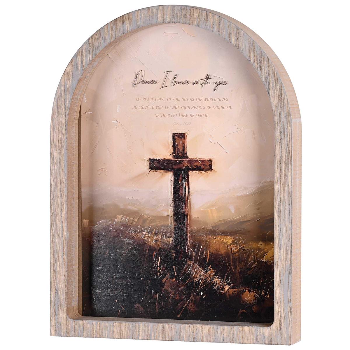 Framed Arch Cross Peace I Leave 11X15 by Dicksons, product view 2