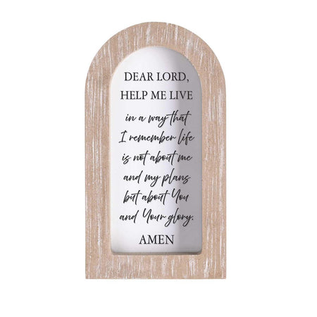 Dear Lord Help Me Live White Wash Wood and Glass Tabletop or Hanging Wall Art by Dicksons