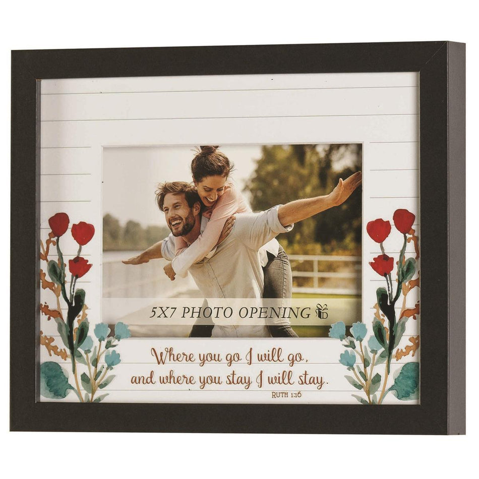 Where You Go I'll Go Red Rose 11 x 9 MDF Wall and Table Top Frame by Dicksons