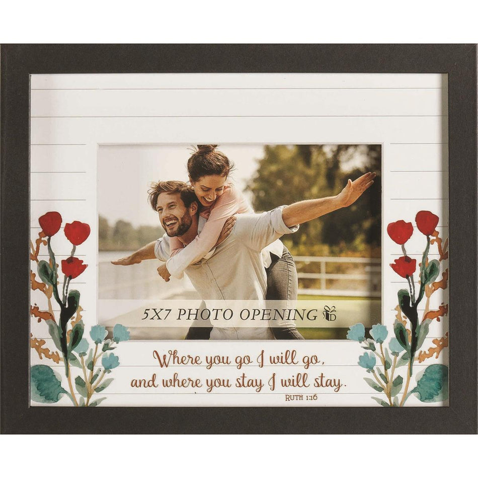 Where You Go I'll Go Red Rose 11 x 9 MDF Wall and Table Top Frame by Dicksons, product view 2