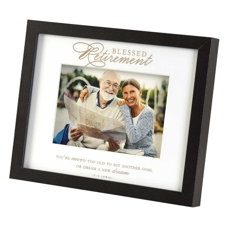 Blessed Retirement Black and Gold Tone 11 x 9 Inch MDF Wall and Table Top Frame by Dicksons