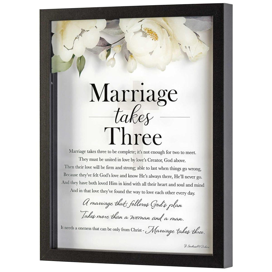 Framed Wall Art Marriage Takes 3 Floral by Dicksons