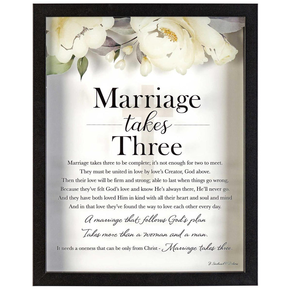Framed Wall Art Marriage Takes 3 Floral by Dicksons, product view 2