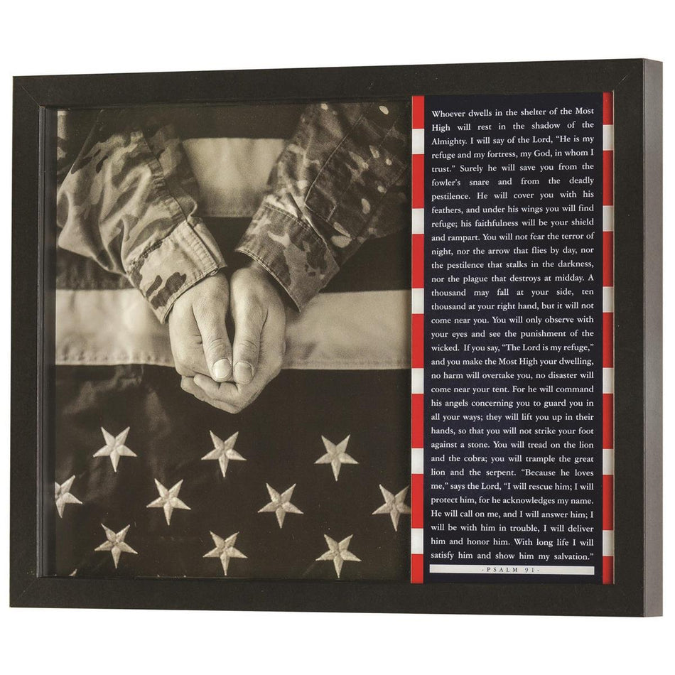 Praying Hands American Flag Black 12 x 15 MDF Decorative Wall Plaque by Dicksons