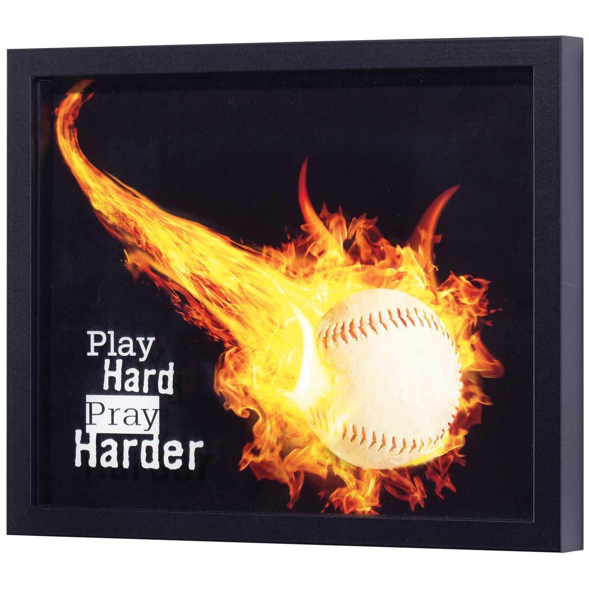 Framed Wall Art Baseball Play Hard Pray by Dicksons