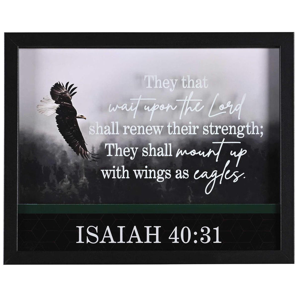 FRMWDBL-1411-68 Shall Renew Their Strength 12 x 15 Inch Shadow Box Wall by Dicksons, product view 2