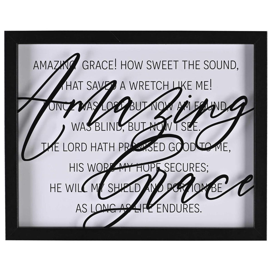 Amazing Grace - 15 x 12 Inch Black MDF Wood and Glass Wall or Tabletop Framed by Dicksons, product view 2