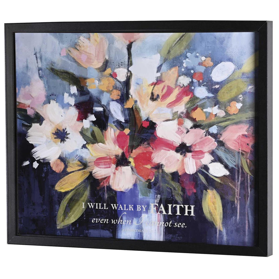 Framed Wall Art Walk By Faith Floral by Dicksons