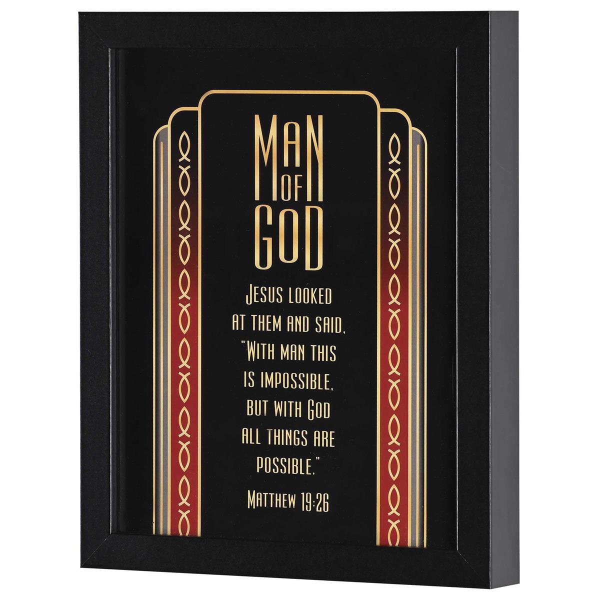 Framed Art Man Of God Matt.19:26 8x10 by Dicksons, product view 2
