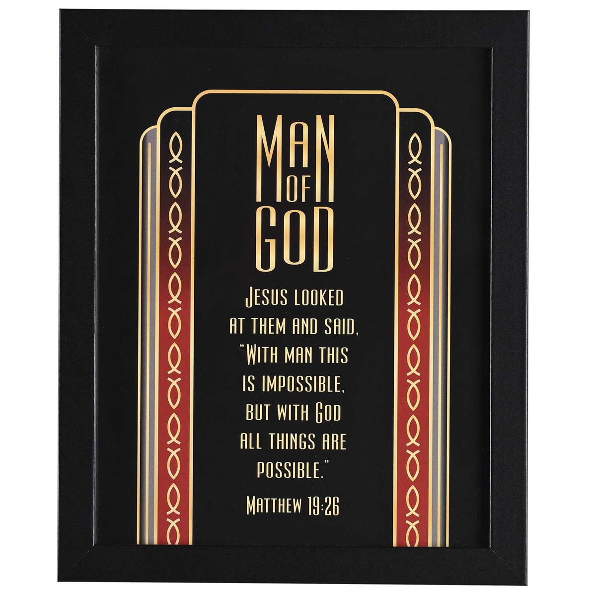 Framed Art Man Of God Matt.19:26 8x10 by Dicksons, product view 3