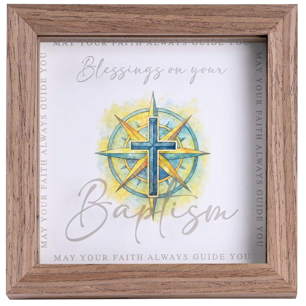 Framed Art Blue Cross Blessing Baptism by Dicksons, product view 2