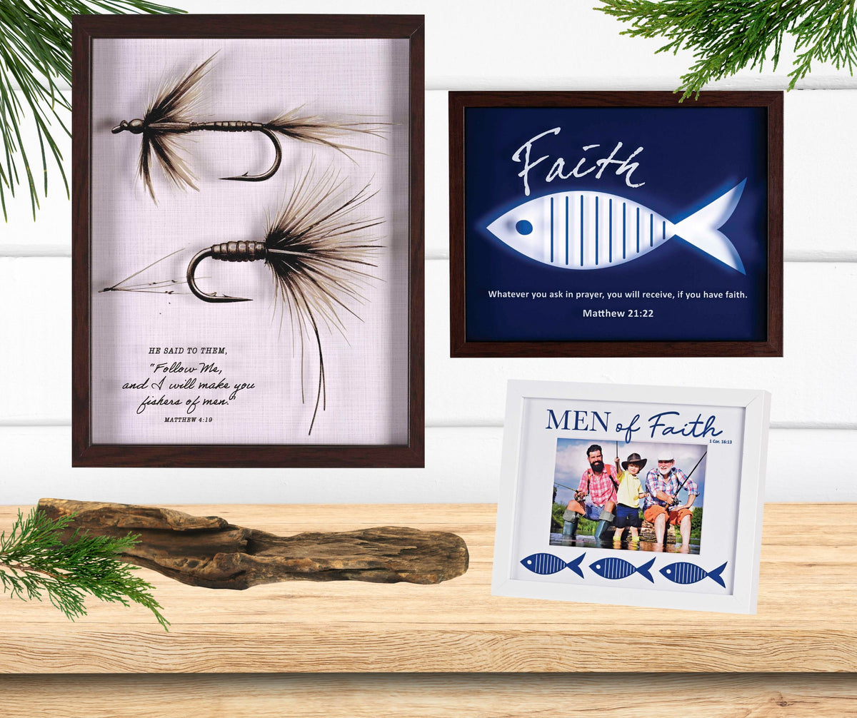 Photo Frame Men Of Faith Blue Fish by Dicksons, product view 3