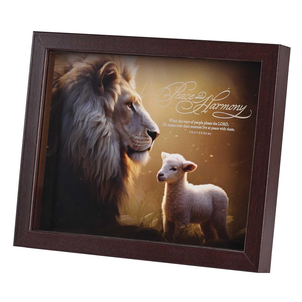 Framed Art Peace Harmony Lion Lamb by Dicksons