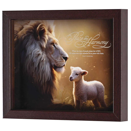 Framed Art Peace Harmony Lion Lamb by Dicksons, product view 3