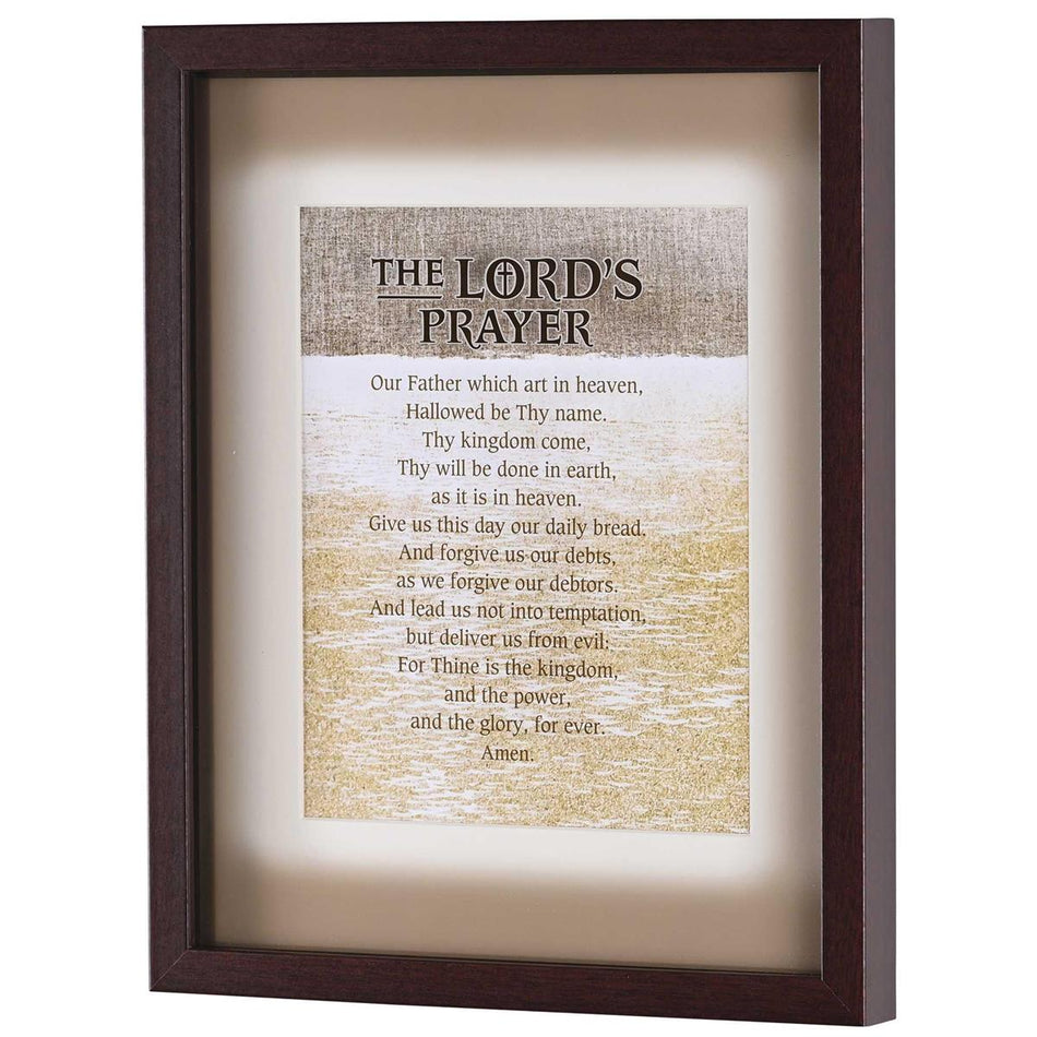 KJV The Lords Prayer, Brown 15 x 12 Inch MDF/Glass Framed Wall Art by Dicksons