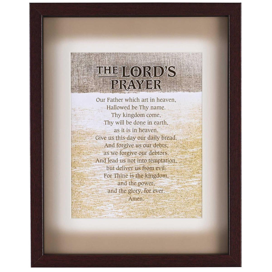 KJV The Lords Prayer, Brown 15 x 12 Inch MDF/Glass Framed Wall Art by Dicksons, product view 2