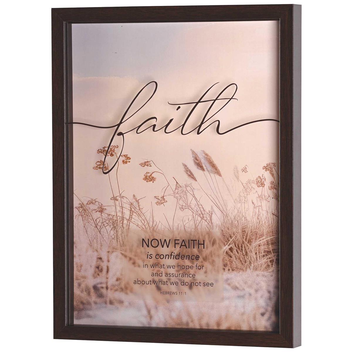 Now Faith Is Confidence - Hebrews 11:1-13 x 17 Inch Walnut Brown MDF Wood by Dicksons