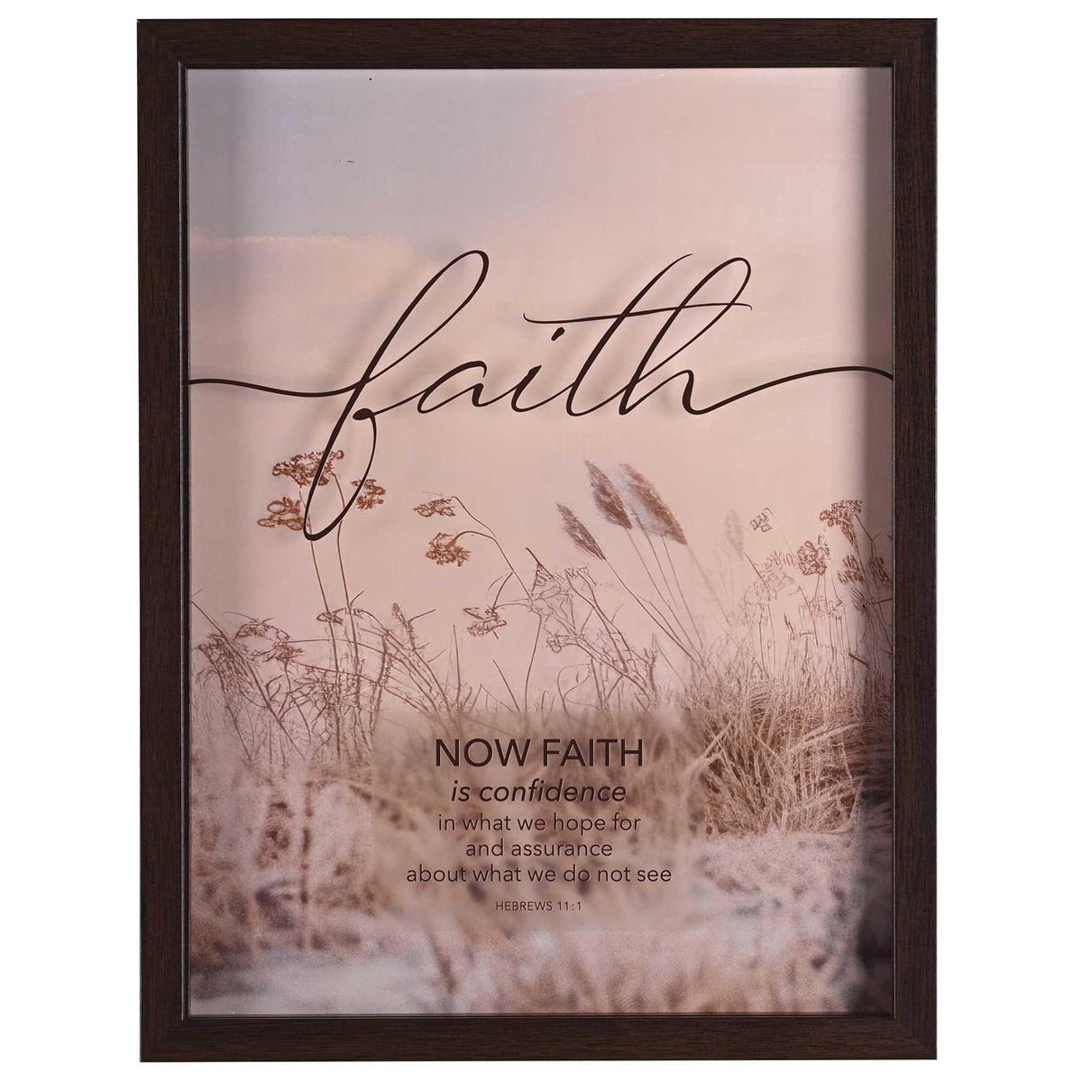 Now Faith Is Confidence - Hebrews 11:1-13 x 17 Inch Walnut Brown MDF Wood by Dicksons, product view 2