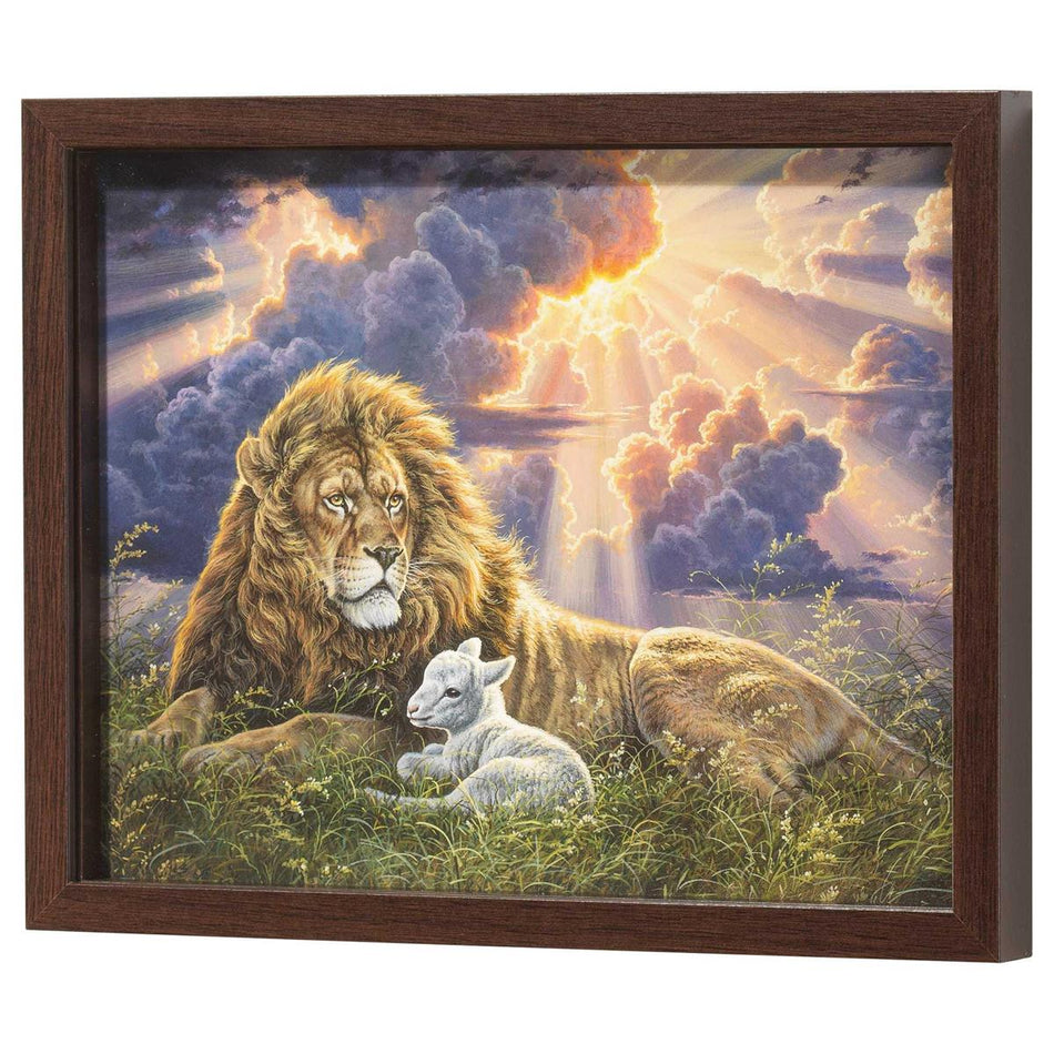 Peaceful Lion and Lamb 12 x 15 Inch MDF Wall and Tabletop Frame by Dicksons