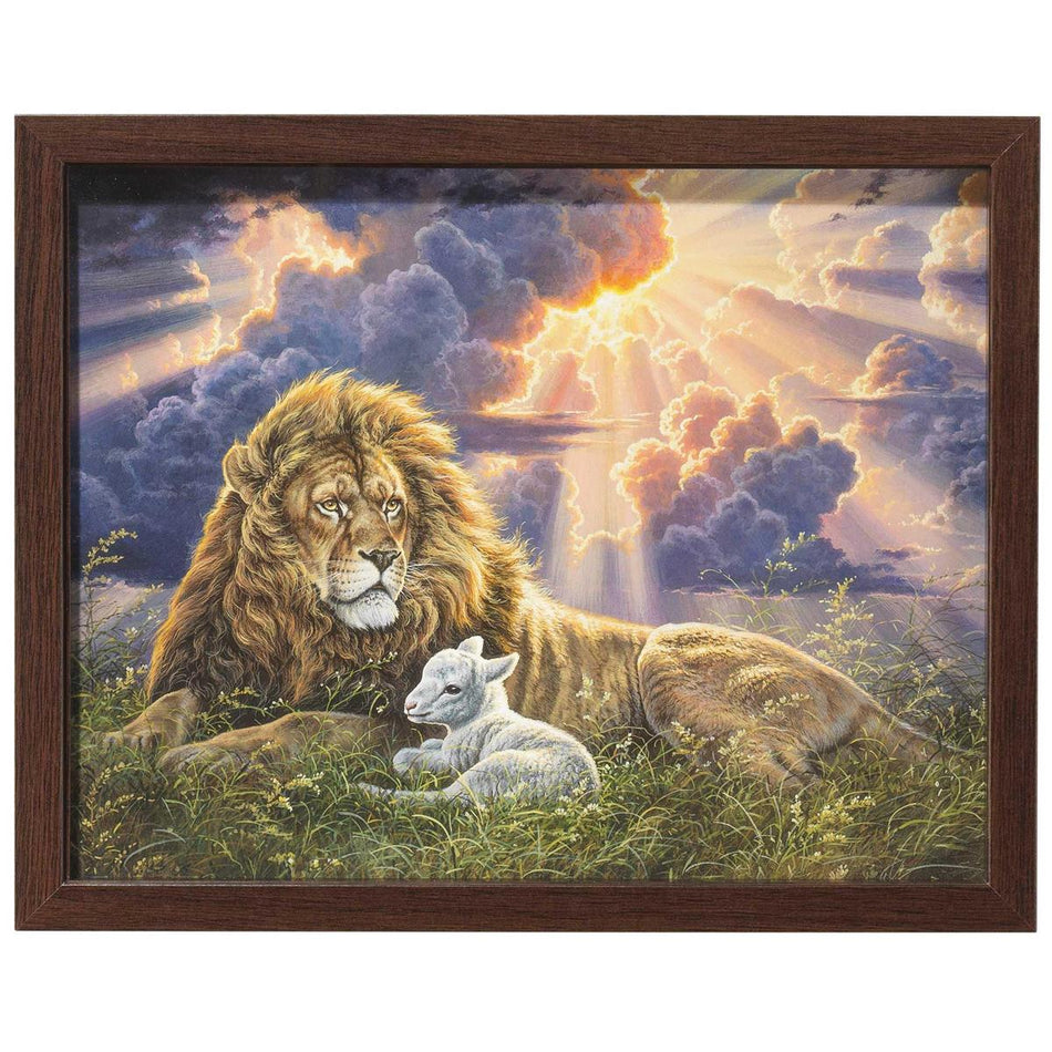 Peaceful Lion and Lamb 12 x 15 Inch MDF Wall and Tabletop Frame by Dicksons, product view 2