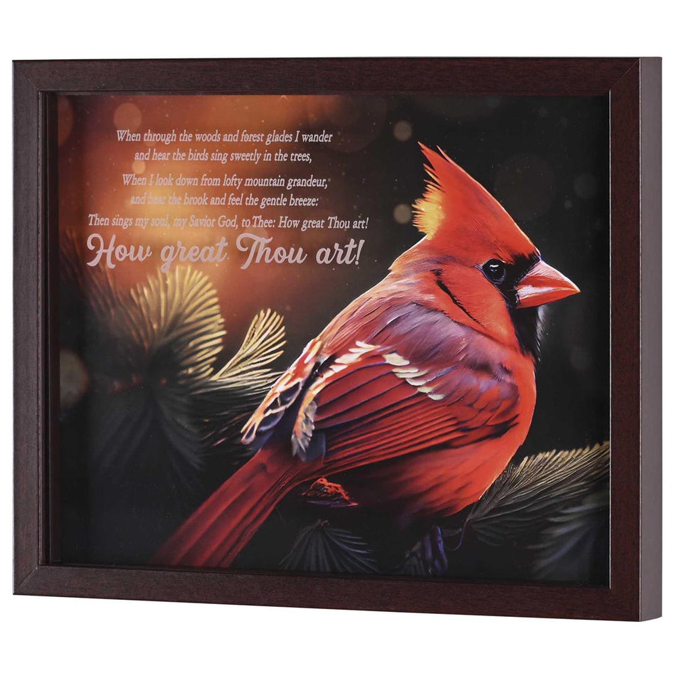 How Great Thou Art Cardinal, Red 15 x 12 Inch MDF/Glass Framed Wall Art by Dicksons