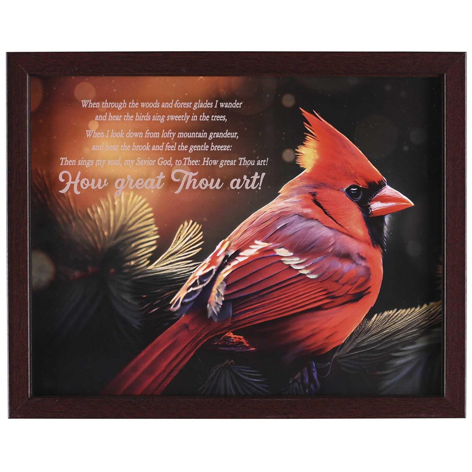 How Great Thou Art Cardinal, Red 15 x 12 Inch MDF/Glass Framed Wall Art by Dicksons, product view 2