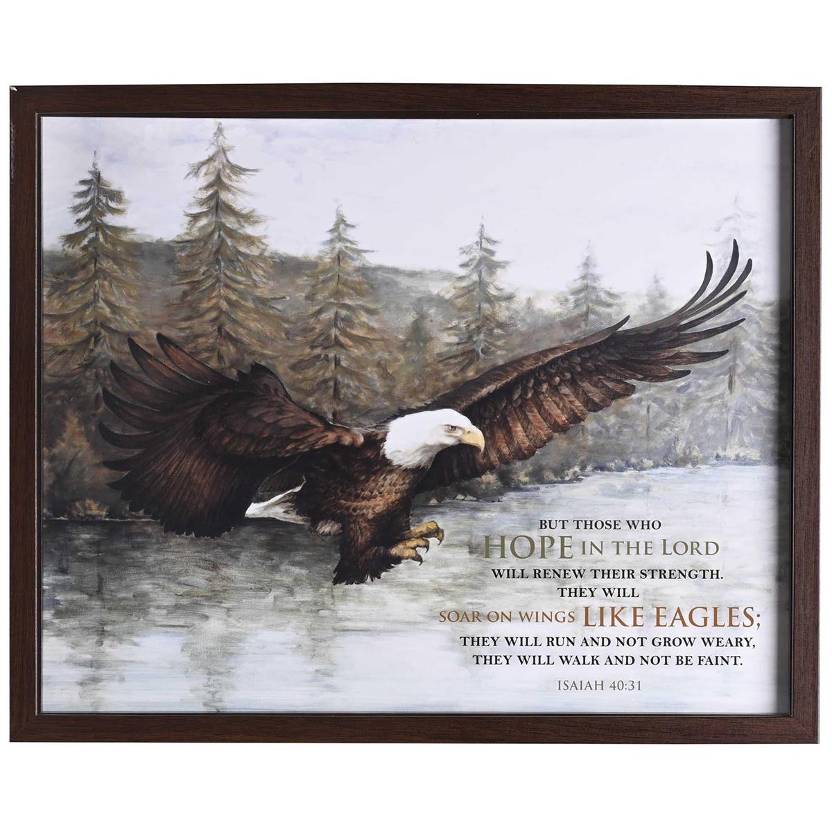 Eagle In Flight -Those Who Hope In The Lord - Isaiah 40:31-17 x 21 Inch Walnut by Dicksons, product view 2