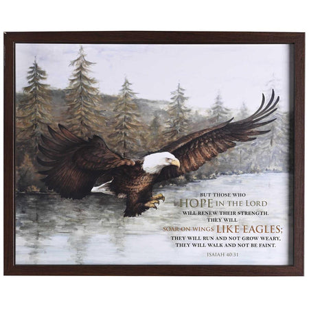 Eagle In Flight -Those Who Hope In The Lord - Isaiah 40:31-17 x 21 Inch Walnut by Dicksons, product view 2