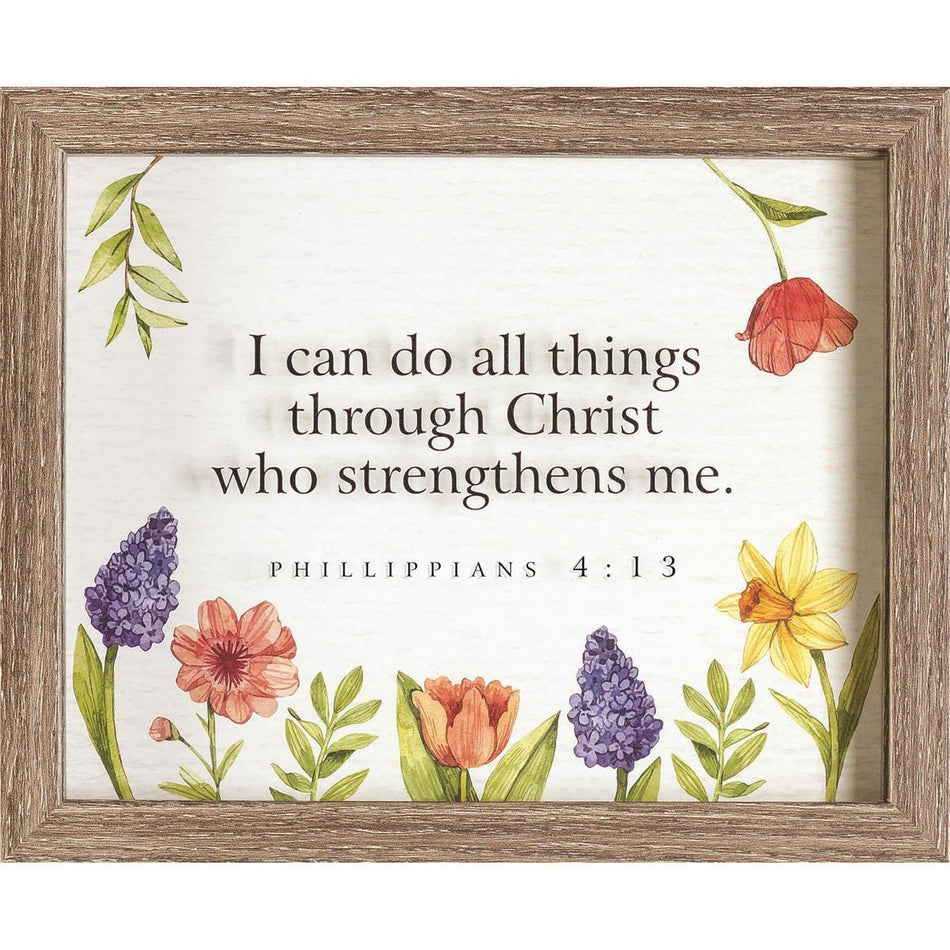 I Can Do All Things Floral 11 x 9 MDF Decorative Wall Plaque by Dicksons, product view 2