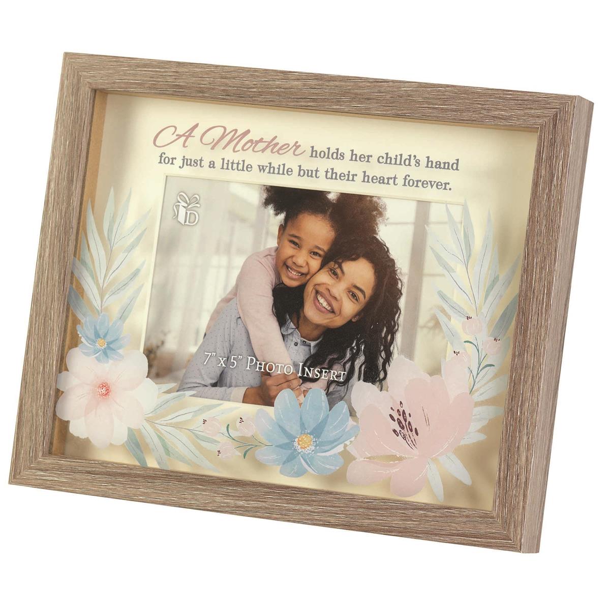 A Mother Holds Her Child's Hand Natural Woodgrain 11 x 9 Wood And Glass Photo by Dicksons