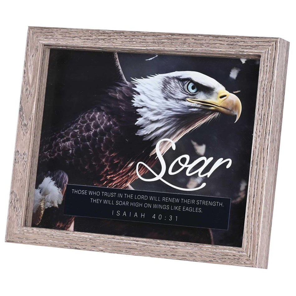 Eagle Soar, Isiah 40:31, Multicolor 11 x 9 Inch MDF/Glass Framed Wall Art by Dicksons