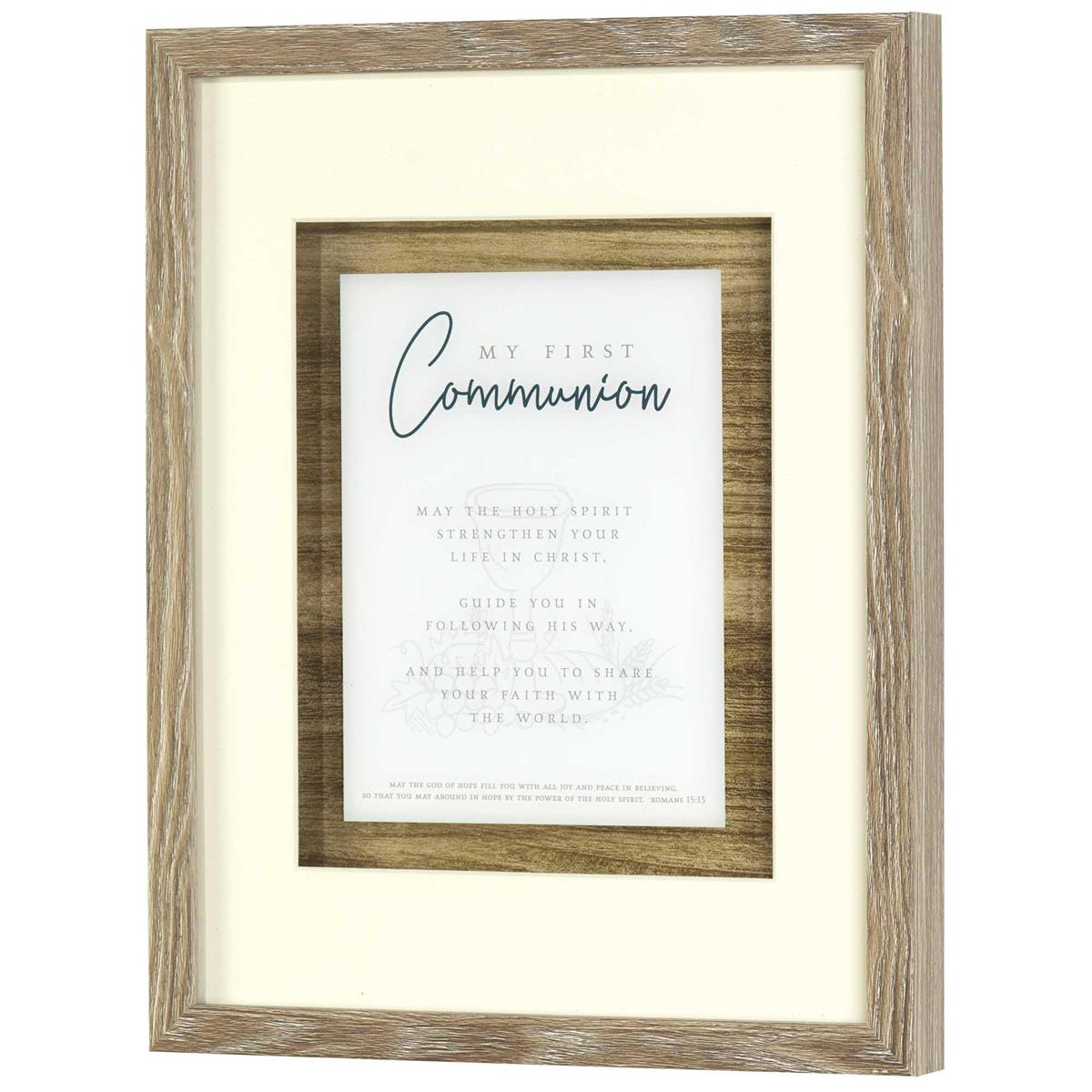 My First Communion Encouraging Verse Natural Woodgrain 15 x 12 Wood and Glass by Dicksons