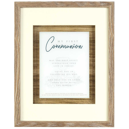 My First Communion Encouraging Verse Natural Woodgrain 15 x 12 Wood and Glass by Dicksons, product view 2