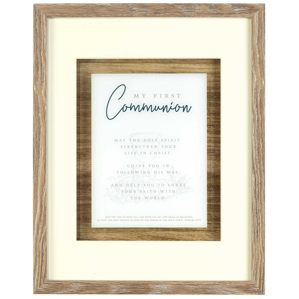 My First Communion Encouraging Verse Natural Woodgrain 15 x 12 Wood and Glass by Dicksons, product view 2