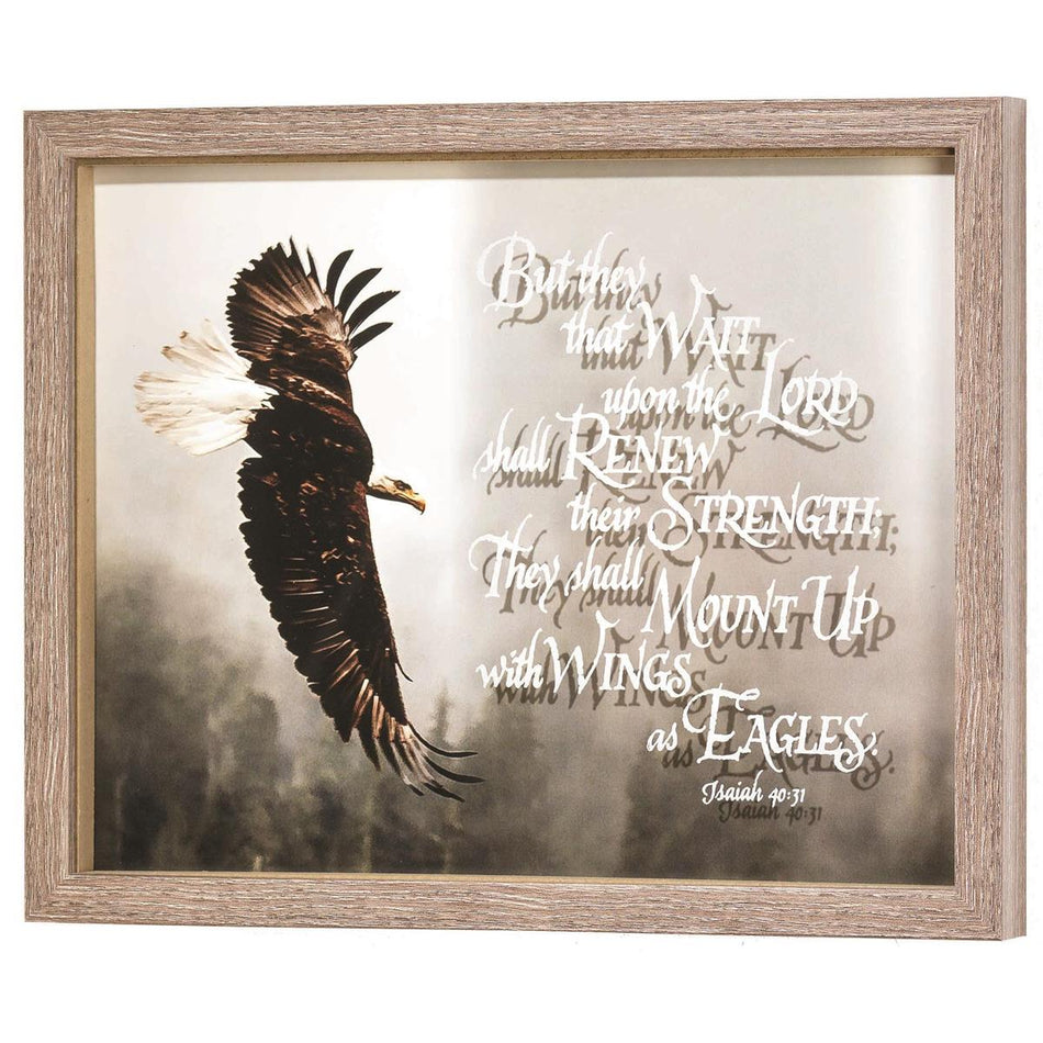 Wait Upon the Lord Renew Strength Black Eagle 12 x 15 Wood Decorative Wall Sign by Dicksons