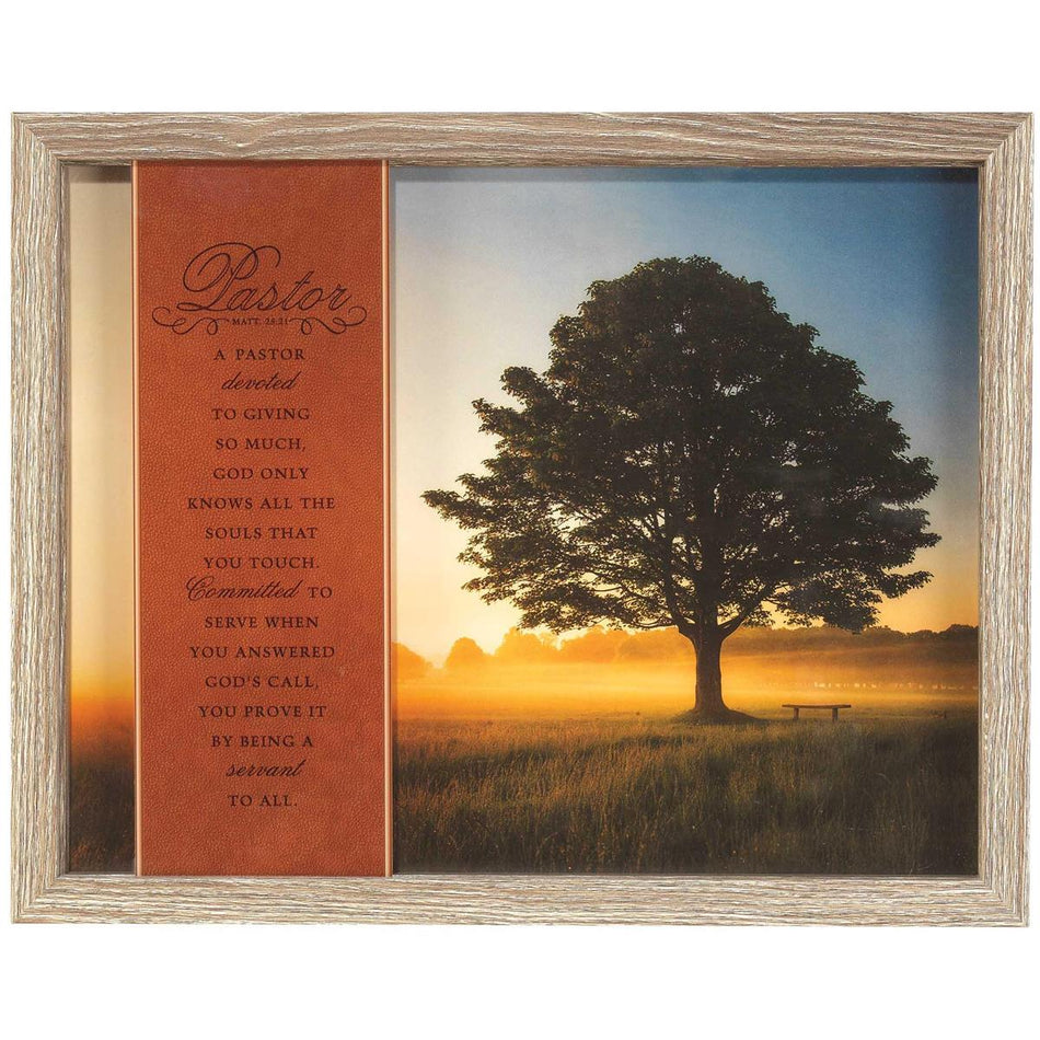 Pastor Devoted To Giving Orange and Brown 12 x 15 Inch Decorative Wall Plaque by Dicksons, product view 2