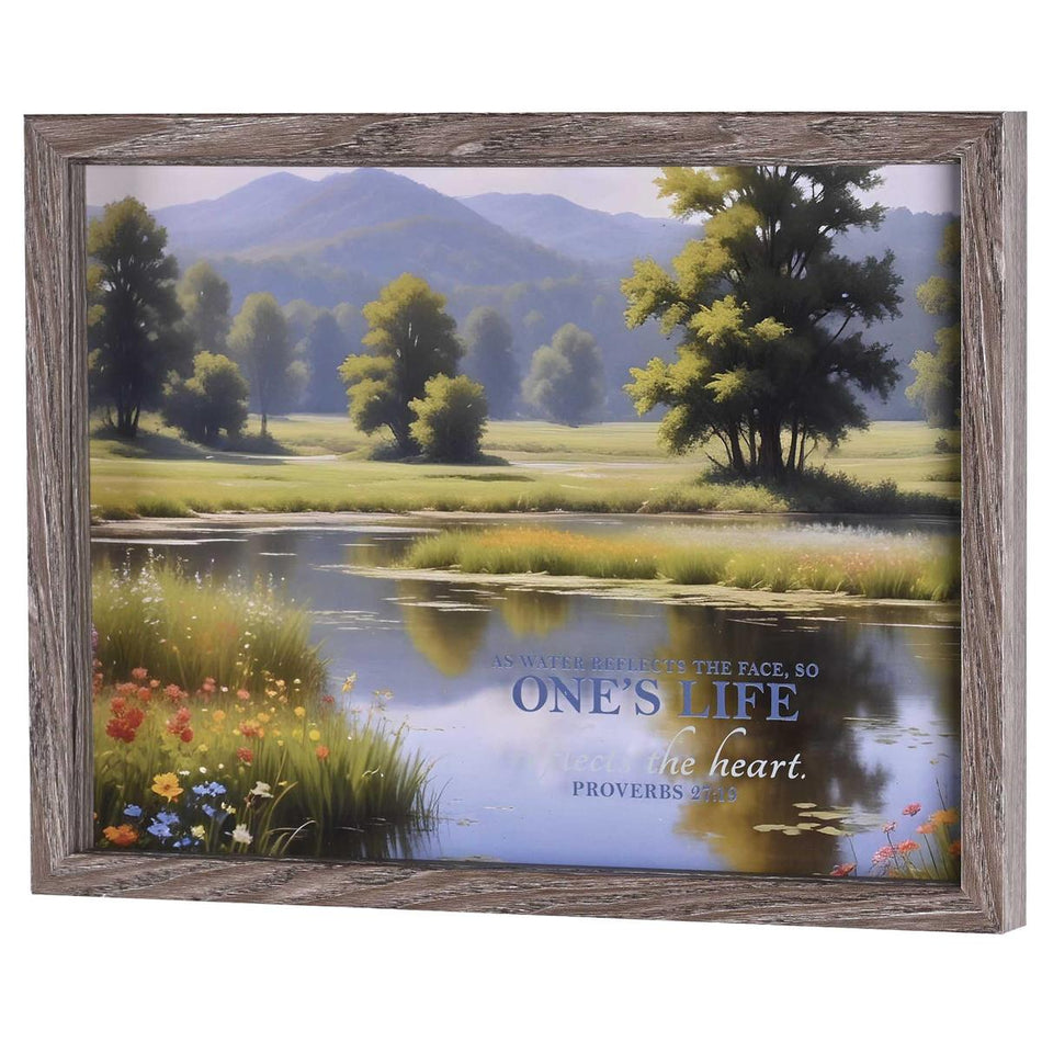 Ones Life Reflects The Heart - Proverbs 27:19-13 x 17 Inch Brown MDF Wood by Dicksons
