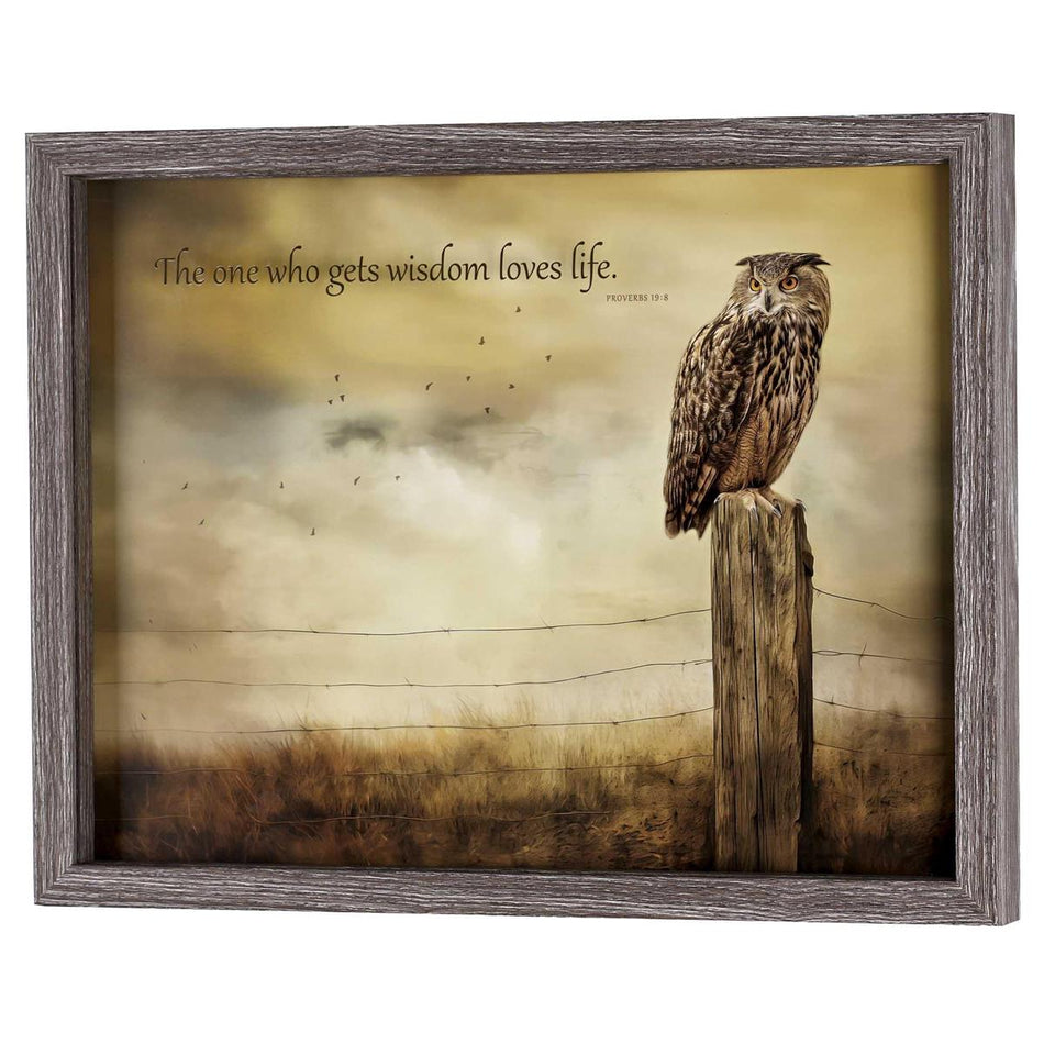 One Who Gets Wisdom Loves Life Proverbs 19:8 Brown and Grey Wood and Glass by Dicksons
