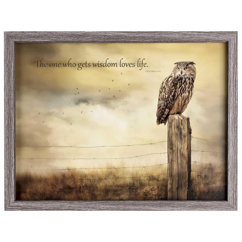 One Who Gets Wisdom Loves Life Proverbs 19:8 Brown and Grey Wood and Glass by Dicksons, product view 2