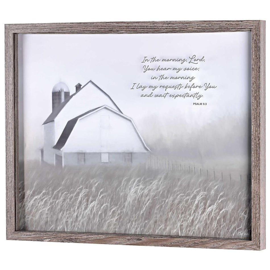 Lord You Hear My Voice - Psalm 5:3-17 x 21 Inch Brown MDF Wood and Glass by Dicksons