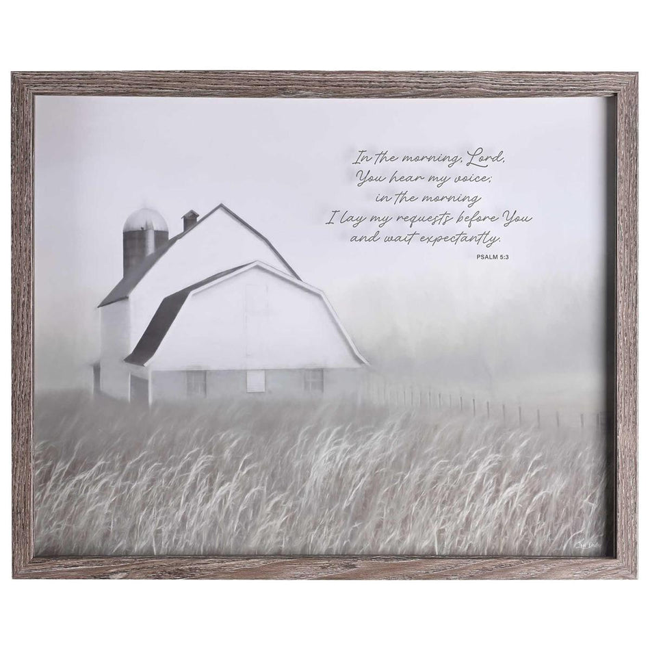 Lord You Hear My Voice - Psalm 5:3-17 x 21 Inch Brown MDF Wood and Glass by Dicksons, product view 2