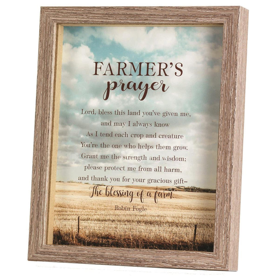 Farmer's Prayer Blessing Blue Sky 11 x 9 Wood Decorative Wall and Tabletop Sign by Dicksons