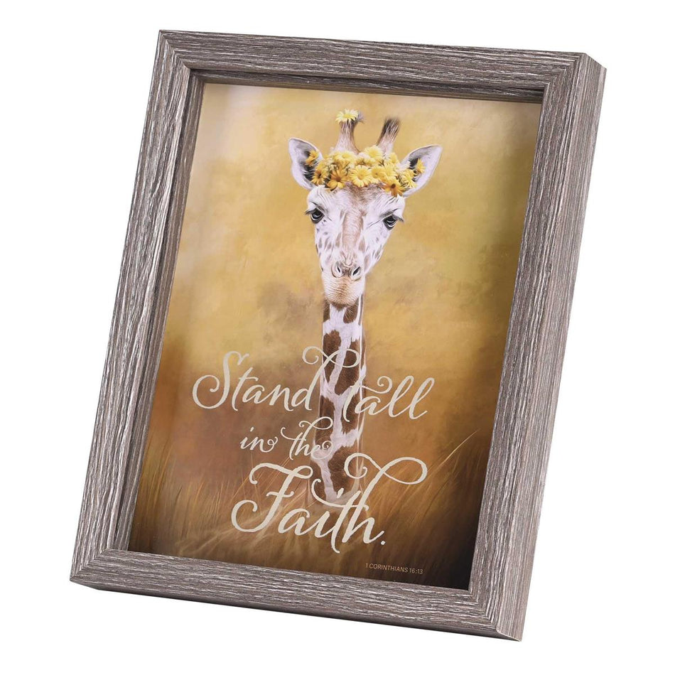Stand Tall In The Faith 1 Corinthians 16:13 Grey Wash Wood and Glass Shadowbox by Dicksons