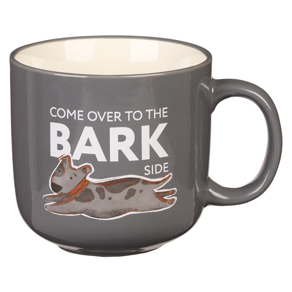 Come Over To the Bark Side Gray Ceramic Coffee Mug Image Open